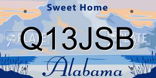 Q13JSB Alabama License Plate