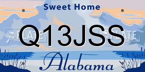 Q13JSS Alabama License Plate