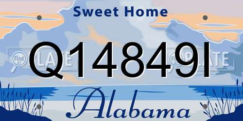 Q14849I Alabama License Plate
