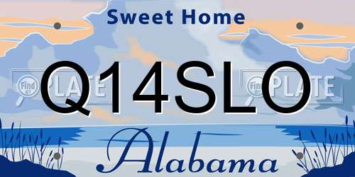Q14SLO Alabama License Plate