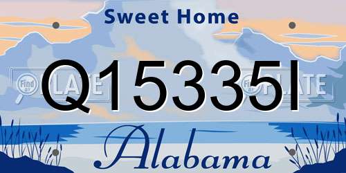 Q15335I Alabama License Plate