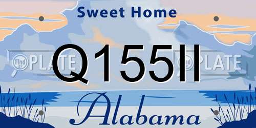 Q155II Alabama License Plate