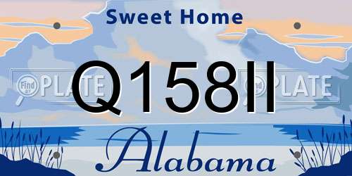 Q158II Alabama License Plate