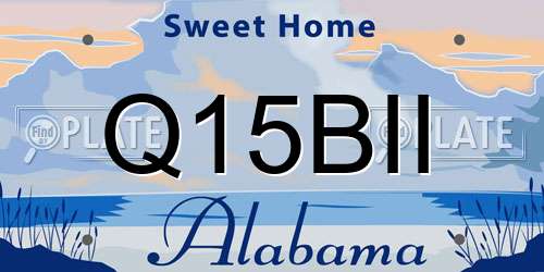 Q15BII Alabama License Plate