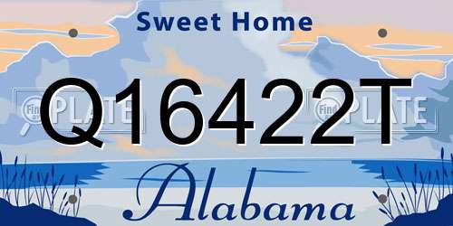 Q16422T Alabama License Plate