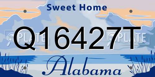 Q16427T Alabama License Plate