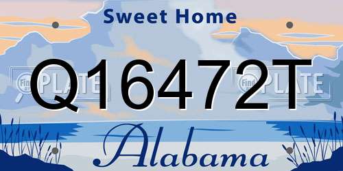 Q16472T Alabama License Plate
