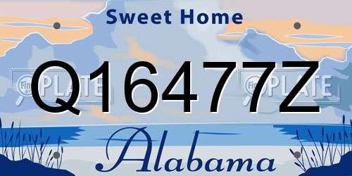 Q16477Z Alabama License Plate