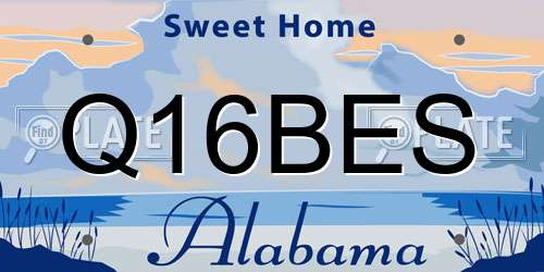 Q16BES Alabama License Plate