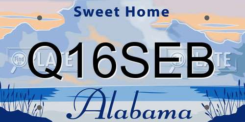 Q16SEB Alabama License Plate