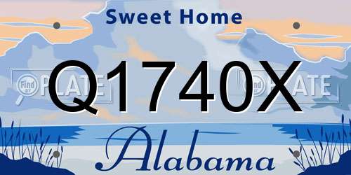 Q1740X Alabama License Plate