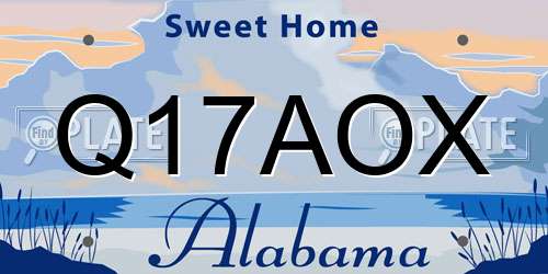 Q17AOX Alabama License Plate