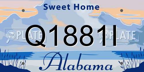 Q1881I Alabama License Plate