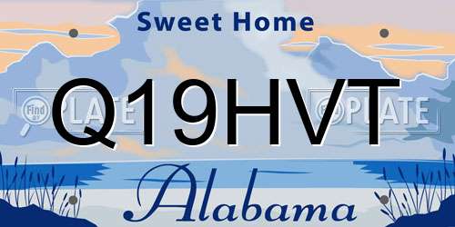 Q19HVT Alabama License Plate