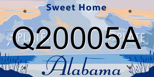 Q20005A Alabama License Plate