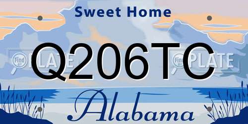 Q206TC Alabama License Plate