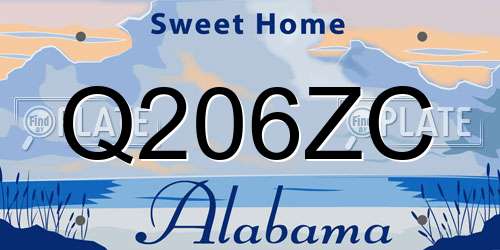 Q206ZC Alabama License Plate