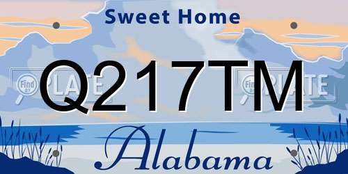 Q217TM Alabama License Plate