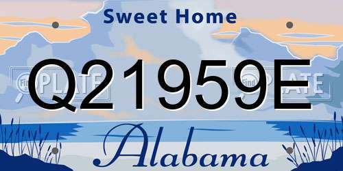 Q21959E Alabama License Plate