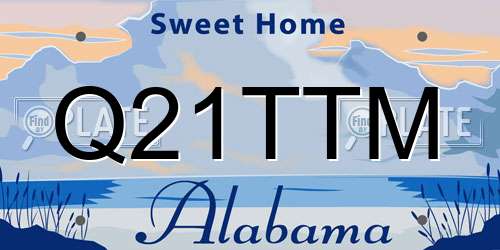Q21TTM Alabama License Plate