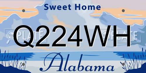 Q224WH Alabama License Plate
