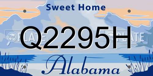 Q2295H Alabama License Plate