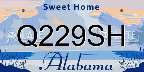 Q229SH Alabama License Plate