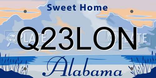 Q23LON Alabama License Plate