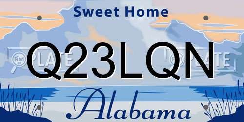 Q23LQN Alabama License Plate