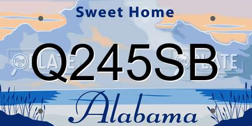 Q245SB Alabama License Plate