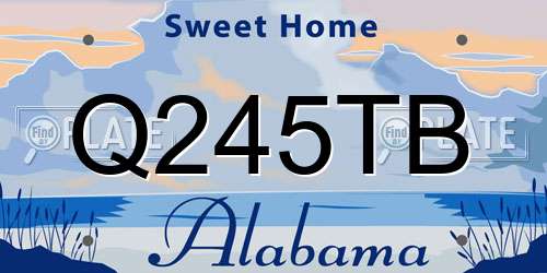 Q245TB Alabama License Plate