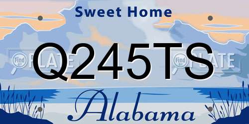 Q245TS Alabama License Plate
