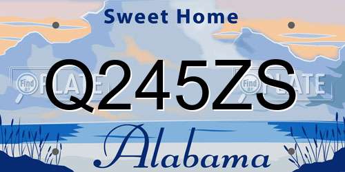 Q245ZS Alabama License Plate