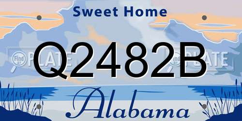 Q2482B Alabama License Plate