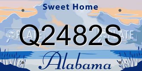 Q2482S Alabama License Plate