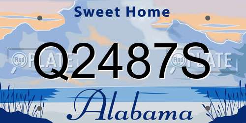 Q2487S Alabama License Plate