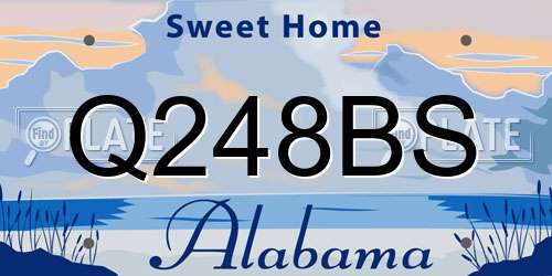 Q248BS Alabama License Plate