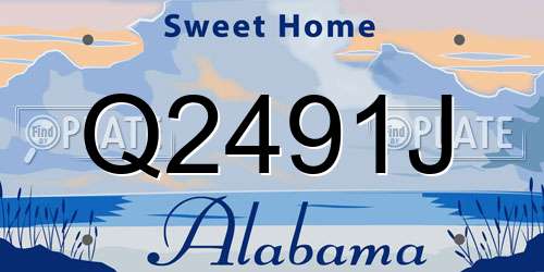 Q2491J Alabama License Plate