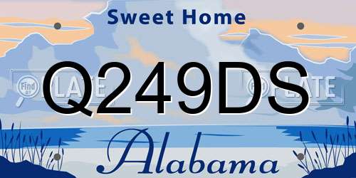 Q249DS Alabama License Plate