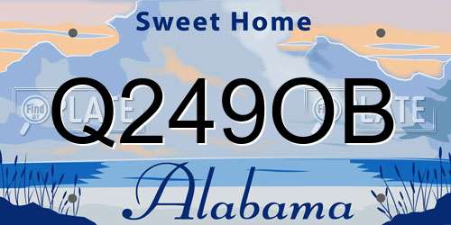 Q249OB Alabama License Plate