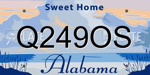 Q249OS Alabama License Plate