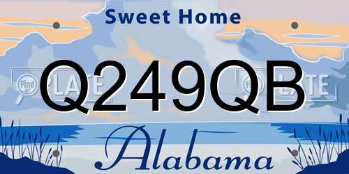 Q249QB Alabama License Plate
