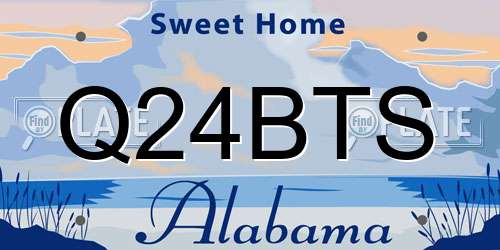 Q24BTS Alabama License Plate