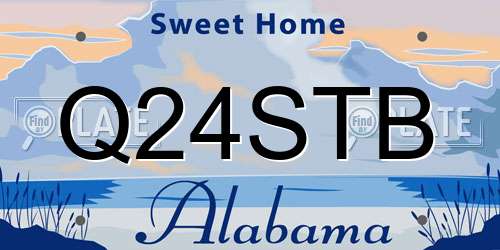 Q24STB Alabama License Plate