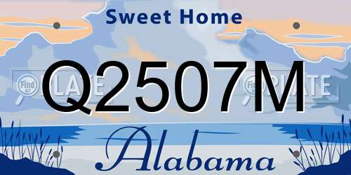 Q2507M Alabama License Plate