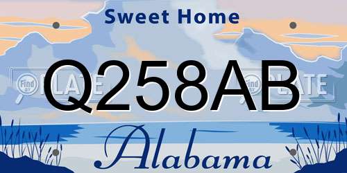 Q258AB Alabama License Plate