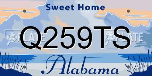 Q259TS Alabama License Plate
