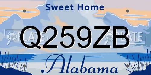 Q259ZB Alabama License Plate