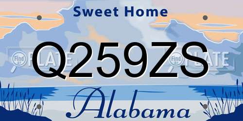 Q259ZS Alabama License Plate