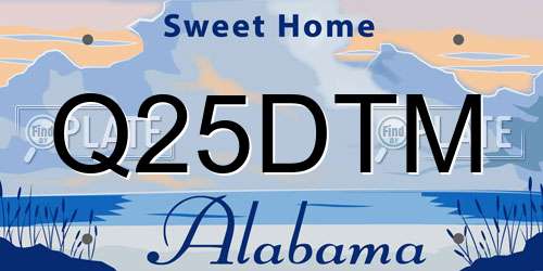 Q25DTM Alabama License Plate